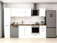 Alvinka 285x210 Cm Klasik Mebran Mutfak Dolabı Mb-E80B40S45-2 Mebran | Beyaz - Mdf