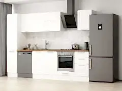 Alvinka 285x210 Cm Klasik Mebran Mutfak Dolabı Mb-E80B40S45-2 Mebran | Beyaz - Mdf