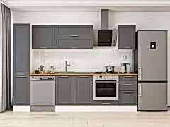 Alvinka 285x210 Cm Klasik Mebran Mutfak Dolabı Mb-E80B40S45-2 Mebran | Antrasit - Mdf