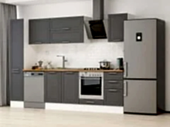 Alvinka 285x210 Cm Klasik Mebran Mutfak Dolabı Mb-E80B40S45-2 Mebran | Antrasit - Mdf