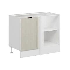 Alvinka Mutfak Modül Mbr_B Alt 1K1R 105Cm Köşe Dolap Beyaz Kumtaşı Suntalam