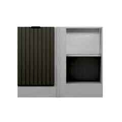 Alvinka Mutfak Modül Mbr_B Alt 1K1R 105Cm Köşe Dolap Beyaz Kumtaşı Suntalam