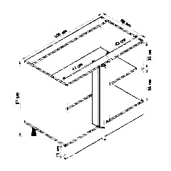 Alvinka Mutfak Modül Mbr_B Alt 1K1R 105Cm Köşe Dolap Beyaz Kumtaşı Suntalam