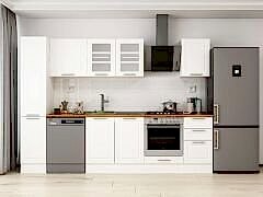 Alvinka 285X210 Cm Klasik Mebran Mutfak Dolabı Mb-E80B40S45-3 Mebran | Beyaz - Mdf