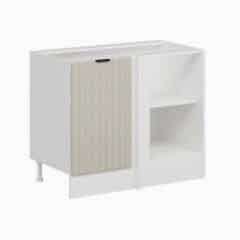 Alvinka Mutfak Modül Mbr_B Alt 1K1R 105Cm Köşe Dolap Beyaz Kumtaşı Mdf