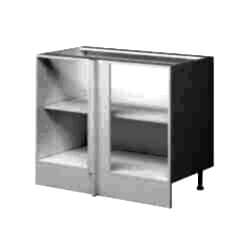 Alvinka Mutfak Modül Mbr_B Alt 1K1R 105Cm Köşe Dolap Beyaz Kumtaşı Mdf