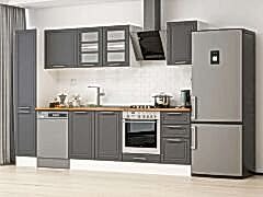 Alvinka 285X210 Cm Klasik Mebran Mutfak Dolabı Mb-E80B40S45-3 Mebran | Antrasit - Mdf