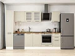 Alvinka 285X210 Cm Klasik Mebran Mutfak Dolabı Mb-E80B40S45-3 Mebran | Kumtaşı - Mdf