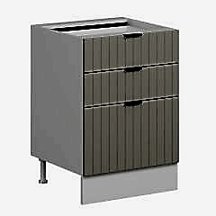 Alvinka Mutfak Modül Mbr_B Alt 3Ç1B2K Nray 60Cm Dolap Beyaz Kumtaşı Mdf