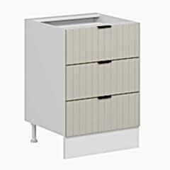 Alvinka Mutfak Modül Mbr_B Alt 3Ç Nray 60Cm Dolap Beyaz Kumtaşı Suntalam