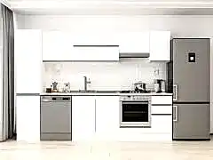 Alvinka 285X210 Cm High Gloss Mutfak Dolabı Mb-E80B45S40-1 High Gloss | Beyaz - Suntalam