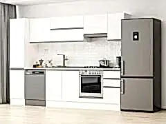 Alvinka 285X210 Cm High Gloss Mutfak Dolabı Mb-E80B45S40-1 High Gloss | Beyaz - Suntalam