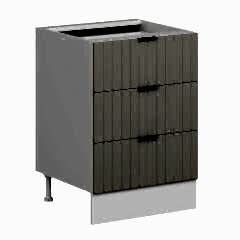 Alvinka Mutfak Modül Mbr_B Alt 3Ç Nray 60Cm Dolap Beyaz Kumtaşı Mdf