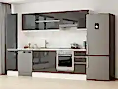 Alvinka 285X210 Cm High Gloss Mutfak Dolabı Mb-E80B45S40-1 High Gloss | Antrasit - Suntalam