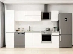 Alvinka 285X210 Cm High Gloss Mutfak Dolabı Mb-E80B45S40-2 High Gloss | Beyaz - Suntalam