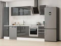 Alvinka 285X210 Cm High Gloss Mutfak Dolabı Mb-E80B45S40-2 High Gloss | Antrasit - Suntalam