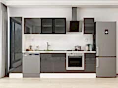 Alvinka 285X210 Cm High Gloss Mutfak Dolabı Mb-E80B45S40-3 High Gloss | Antrasit - Suntalam