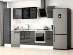 Alvinka 285X210 Cm High Gloss Mutfak Dolabı Mb-E80B45S40-3 High Gloss | Antrasit - Suntalam