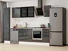 Alvinka 285X210 Cm High Gloss Mutfak Dolabı Mb-E80B45S40-3 High Gloss | Antrasit - Mdf