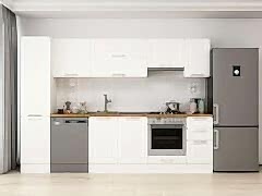 Alvinka 285X210 Cm Klasik Mebran Mutfak Dolabı Mb-E80B45S40-1 Mebran | Beyaz - Suntalam