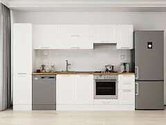 Alvinka 285X210 Cm Klasik Mebran Mutfak Dolabı Mb-E80B45S40-1 Mebran | Beyaz - Mdf