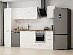 Alvinka 285X210 Cm Klasik Mebran Mutfak Dolabı Mb-E80B45S40-2 Mebran | Beyaz - Mdf