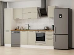 Alvinka 285X210 Cm Klasik Mebran Mutfak Dolabı Mb-E80B45S40-2 Mebran | Kumtaşı - Mdf