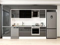 Alvinka 395X240 Cm High Gloss Mutfak Dolabı Mbb-E90B60S45-3 High Gloss | Antrasit - Suntalam