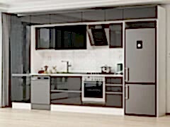 Alvinka 395X240 Cm High Gloss Mutfak Dolabı Mbb-E90B60S45-3 High Gloss | Antrasit - Suntalam