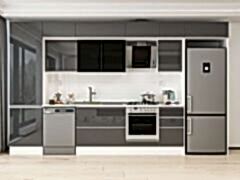 Alvinka 395X240 Cm High Gloss Mutfak Dolabı Mbb-E90B60S45-3 High Gloss | Antrasit - Mdf