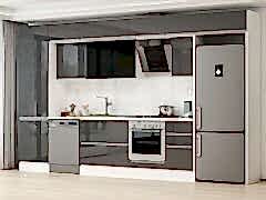 Alvinka 395X240 Cm High Gloss Mutfak Dolabı Mbb-E90B60S45-3 High Gloss | Antrasit - Mdf