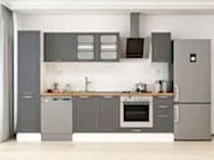 Alvinka 285X210 Cm Klasik Mebran Mutfak Dolabı Mb-E80B45S40-3 Mebran | Antrasit - Mdf