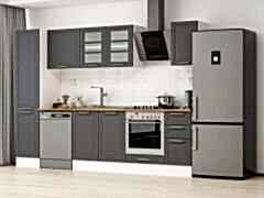 Alvinka 285X210 Cm Klasik Mebran Mutfak Dolabı Mb-E80B45S40-3 Mebran | Antrasit - Mdf