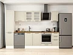 Alvinka 285X210 Cm Klasik Mebran Mutfak Dolabı Mb-E80B45S40-3 Mebran | Kumtaşı - Mdf