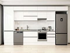 Alvinka 400X240 Cm High Gloss Mutfak Dolabı Mbb-E90B60S50-1 High Gloss | Beyaz - Mdf