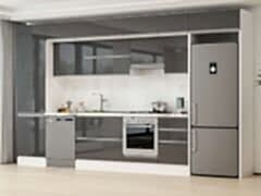 Alvinka 400X240 Cm High Gloss Mutfak Dolabı Mbb-E90B60S50-1 High Gloss | Antrasit - Suntalam