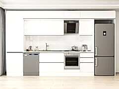 Alvinka 400X240 Cm High Gloss Mutfak Dolabı Mbb-E90B60S50-2 High Gloss | Beyaz - Mdf