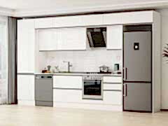 Alvinka 400X240 Cm High Gloss Mutfak Dolabı Mbb-E90B60S50-2 High Gloss | Beyaz - Mdf