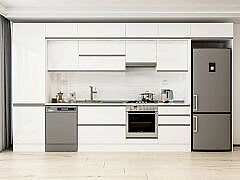 Alvinka 410X240 Cm High Gloss Mutfak Dolabı Mbb-E90B60S60-1 High Gloss | Beyaz - Suntalam