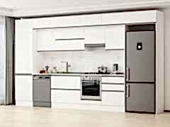 Alvinka 410X240 Cm High Gloss Mutfak Dolabı Mbb-E90B60S60-1 High Gloss | Beyaz - Mdf