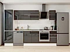 Alvinka 290X210 Cm High Gloss Mutfak Dolabı Mb-E80B50S40-2 High Gloss | Antrasit - Suntalam