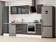 Alvinka 290X210 Cm High Gloss Mutfak Dolabı Mb-E80B50S40-2 High Gloss | Antrasit - Suntalam