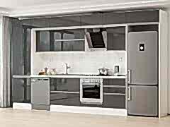 Alvinka 410X240 Cm High Gloss Mutfak Dolabı Mbb-E90B60S60-2 High Gloss | Antrasit - Suntalam