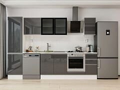 Alvinka 290X210 Cm High Gloss Mutfak Dolabı Mb-E80B50S40-3 High Gloss | Antrasit - Mdf