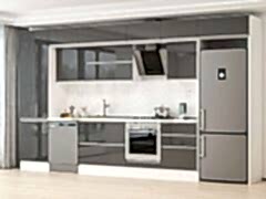 Alvinka 410X240 Cm High Gloss Mutfak Dolabı Mbb-E90B60S60-2 High Gloss | Antrasit - Mdf