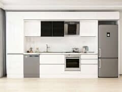 Alvinka 410X240 Cm High Gloss Mutfak Dolabı Mbb-E90B60S60-3 High Gloss | Beyaz - Mdf