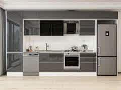 Alvinka 410X240 Cm High Gloss Mutfak Dolabı Mbb-E90B60S60-3 High Gloss | Antrasit - Suntalam