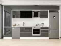 Alvinka 410X240 Cm High Gloss Mutfak Dolabı Mbb-E90B60S60-3 High Gloss | Antrasit - Mdf