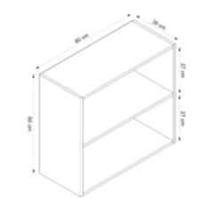 Alvinka Mutfak Modül Üst 2Yk1R 80-H60Cm Dolap Beyaz Alm Cam Suntalam
