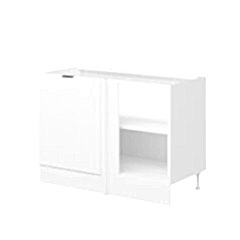 Alvinka Mutfak Modül Mbr_B Alt 1K1R 120Cm Köşe Dolap Beyaz Beyaz Mdf